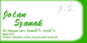 jolan szamak business card